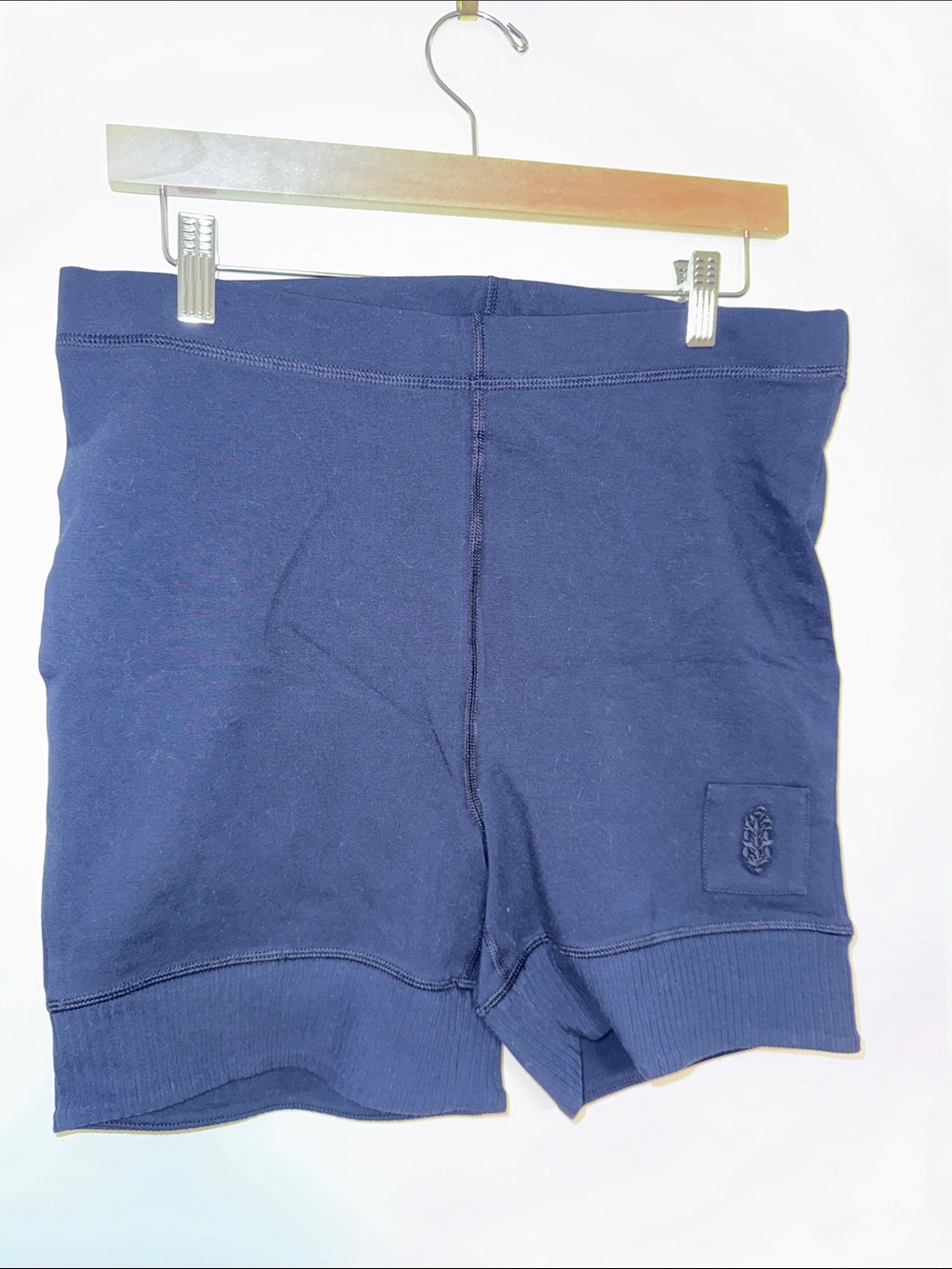 Free People Navy Cotton Stretch Bike Shorts
